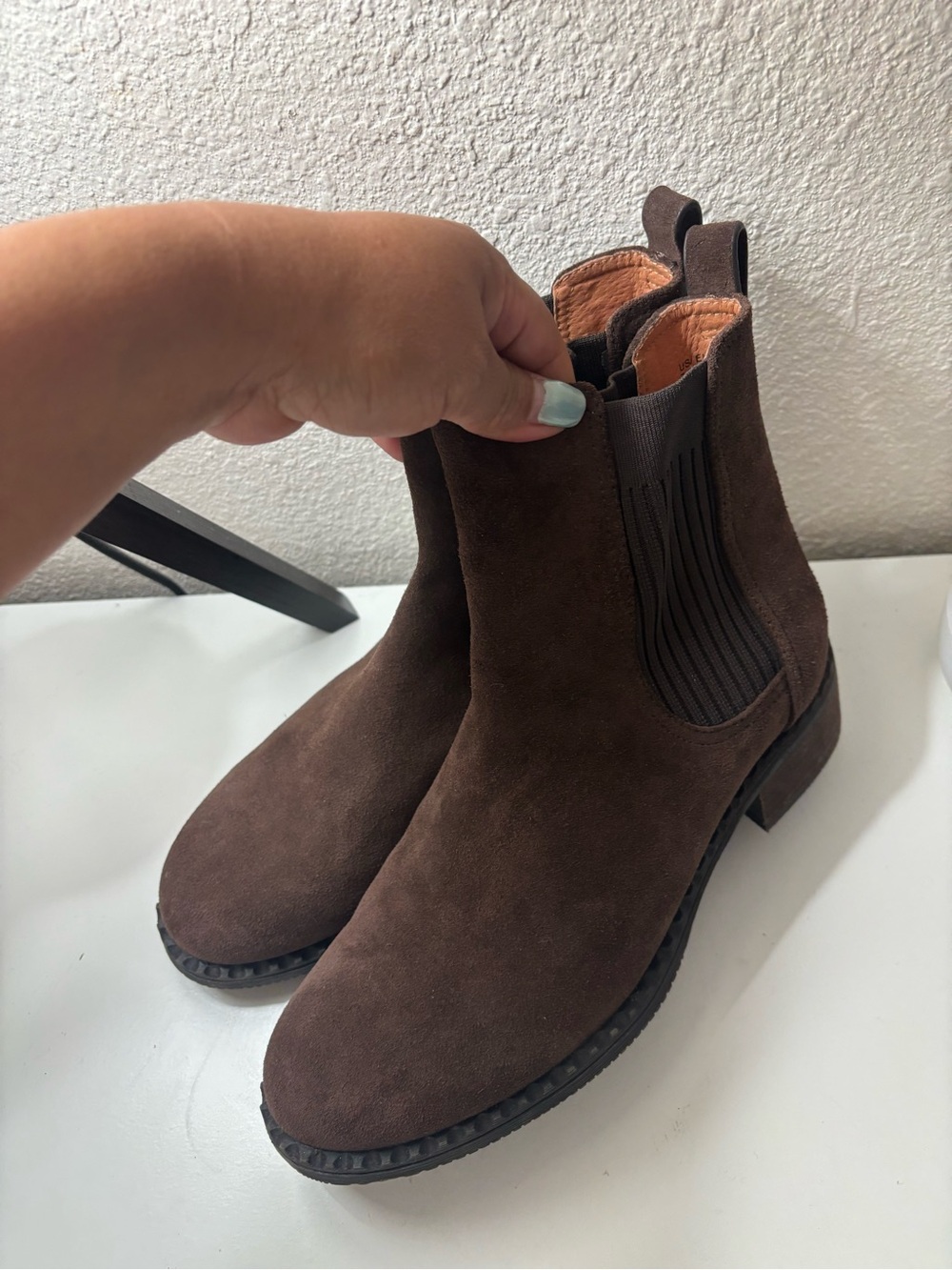 gentle souls by Kenneth Cole Dark Brown Suede Chelsea Booties